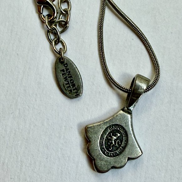 Danforth Pewter Necklace Simple Charm and Chain - Leaf  Botanical Plant Gift - Picture 2 of 4